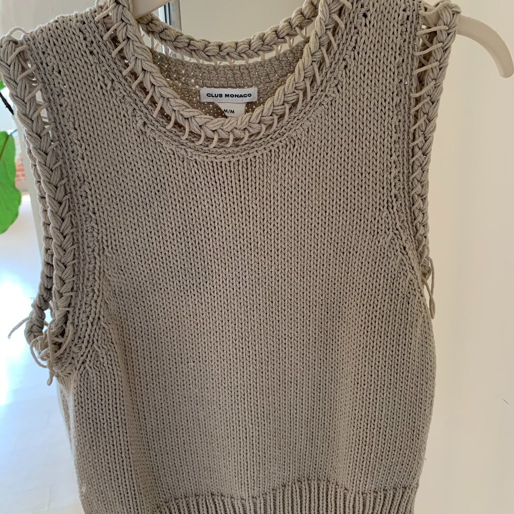 Club Monaco Braided Sleeveless Sweater